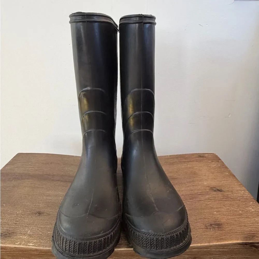 Kamik Kids Tall Black Rubber Rain Boots size 3